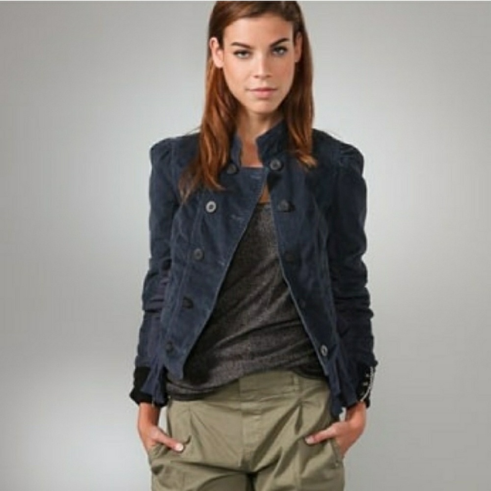 Free People Corduroy Ruffle Riding Jacket - 2 - Picture 8 of 8